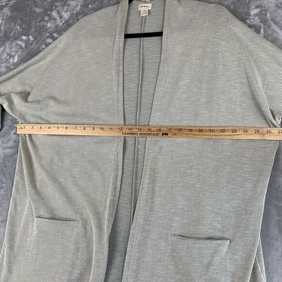 DONNI Open Front Long Cardigan Women's OS Sandy Gray Duster Pockets Fall (0633) - Picture 6 of 7